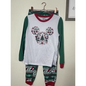 Disney Christmas Matching Family Pajamas Mickey Mouse Mens XL Womens Small Set